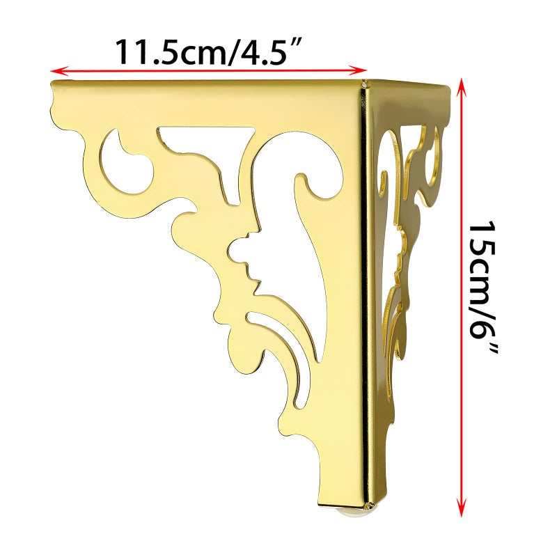 OwnMy 4pcs Metal Furniture Legs Feet, Modern Sofa Cabinet Legs for Repair & Restoration of Dresser, Wardrobe, Tea Table, Worktop Shelves Bed, Weight Capacity of 550 lbs Per Leg (Gold, 15cm/6inch) - Image 3